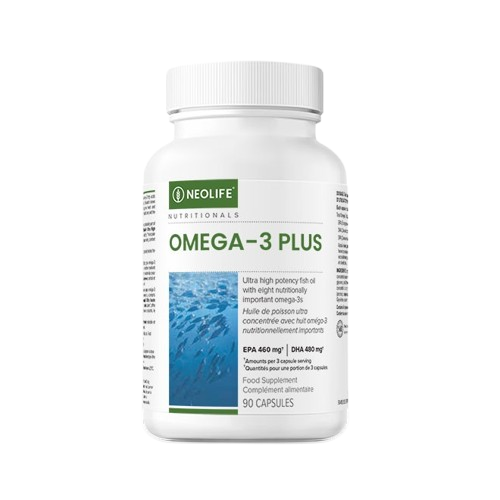 A bottle of Omega-3 Plus from Neolife